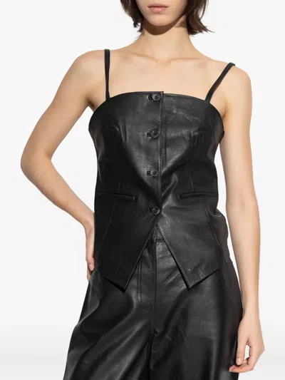 Samsoe & Samsoe Salco Buttoned-up Top In Black