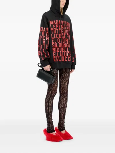 Msgm Lace Leggings In Black