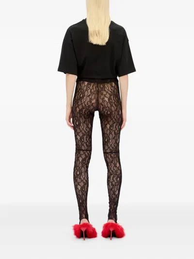 Msgm Lace Leggings In Black