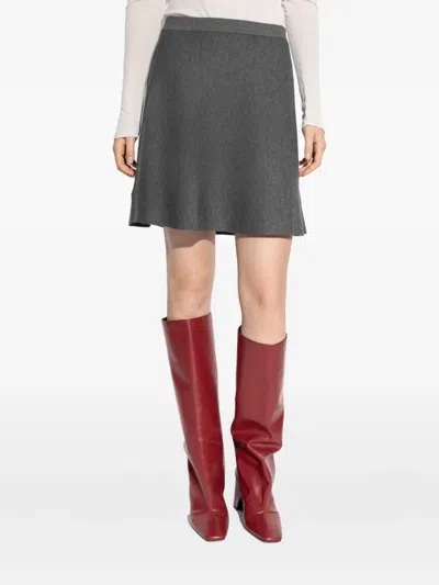 Samsoe & Samsoe Salula Ribbed Skirt In Gray