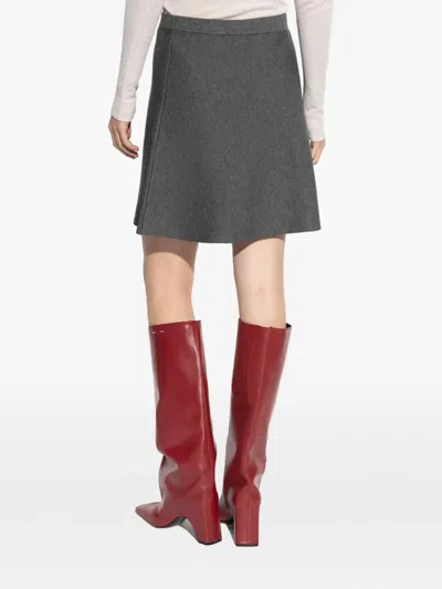 Samsoe & Samsoe Salula Ribbed Skirt In Gray