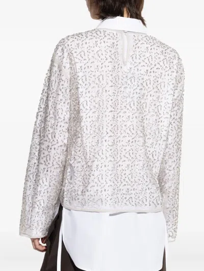 Samsoe & Samsoe Samally Beaded-detail Top In Neutral