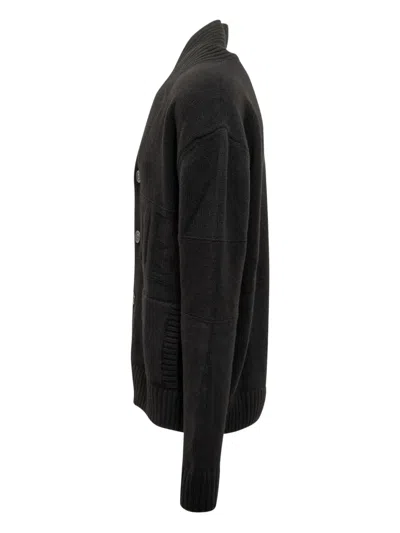 Gcds Cardigan Logo Buttoned Cardigan In Black