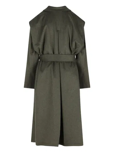 Cini Belted Coat In Green