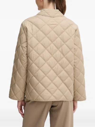 Gant Quilted Collared Jacket In Neutral