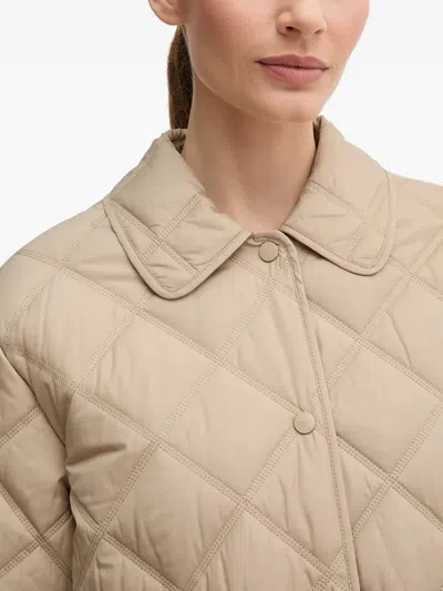 Gant Quilted Collared Jacket In Neutral