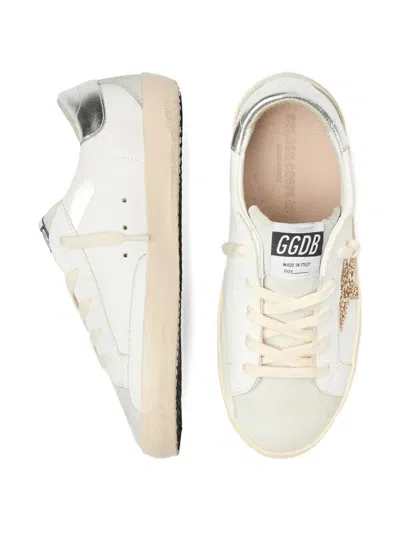 Golden Goose Glitter Star Leather Sneakers In White