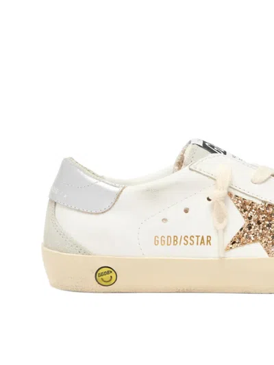 Golden Goose Glitter Star Leather Sneakers In White