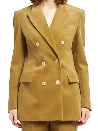 P.a.r.o.s.h Double-breasted Corduroy Blazer In Blue