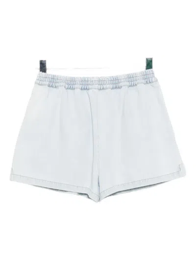 Off-white Logo-print Denim Shorts In Multi