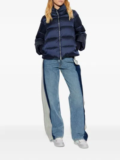 Add Short Down Cape In Blue