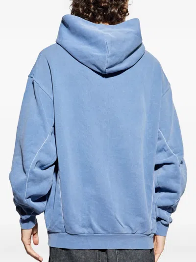 Puma X Represent Logo-embroidered Hooded Sweater In Blue