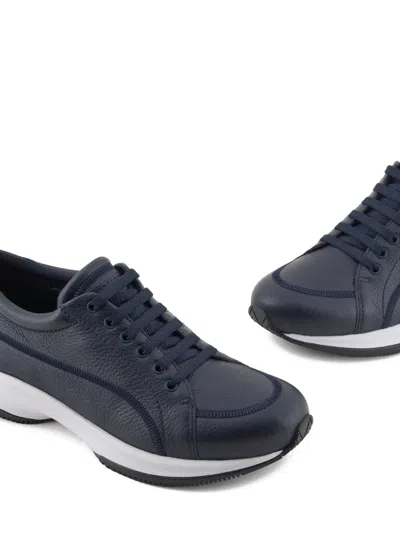 Giorgio Armani Panelled Leather Sneakers In Animal Print