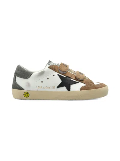 Golden Goose Kids Old School White And Black Star Sneakers In Multi