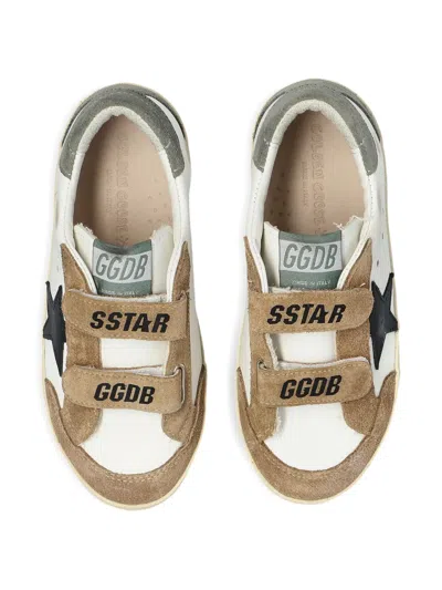 Golden Goose Kids Old School White And Black Star Sneakers In Multi