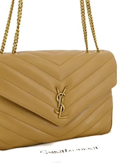 Saint Laurent Loulou Medium Shoulder Bag In Nude
