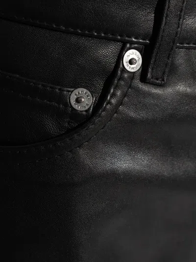 Samsoe & Samsoe Saharpal Leather Panelled-design Trousers In Black