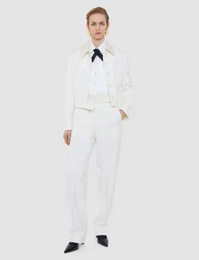 Joseph Aix Tailored Crepe Trousers In White