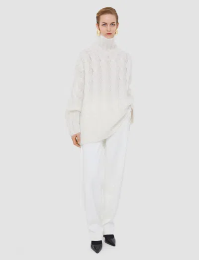 Joseph Fortin Cable Mohair Jumper In White