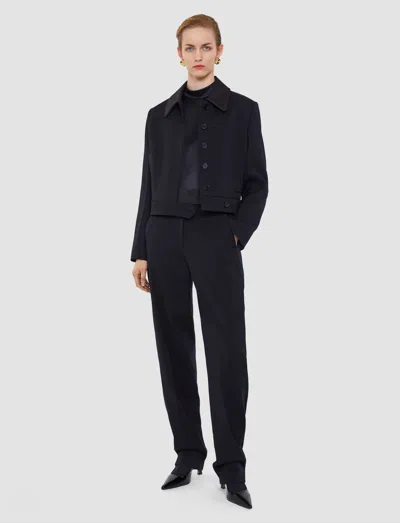 Joseph Aix Tailored Crepe Trousers In Black