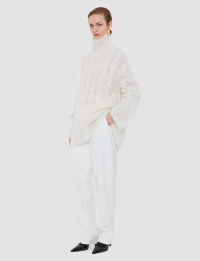 Joseph Fortin Cable Mohair Jumper In White