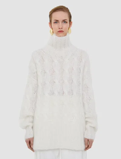 Joseph Fortin Cable Mohair Jumper In White