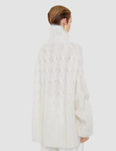 Joseph Fortin Cable Mohair Jumper In White