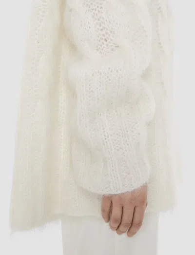 Joseph Fortin Cable Mohair Jumper In White