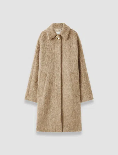 Joseph Alger Water Weave Wool Coat In Brown