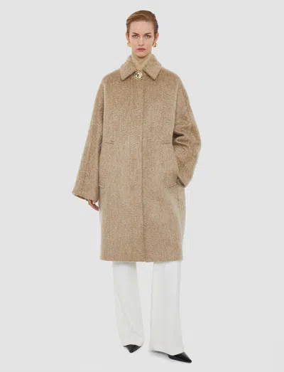 Joseph Alger Water Weave Wool Coat In Brown
