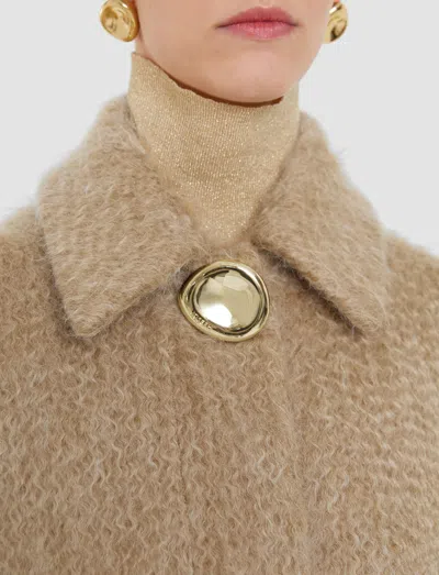 Joseph Alger Water Weave Wool Coat In Brown