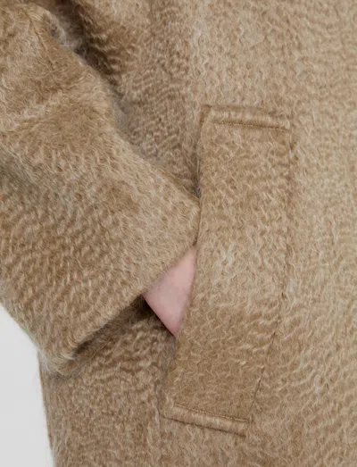 Joseph Alger Water Weave Wool Coat In Brown