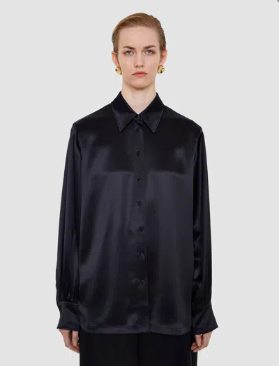 Joseph Dieu Double Satin Blouse In Black
