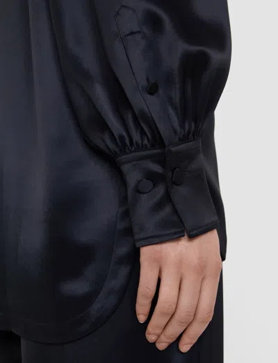 Joseph Dieu Double Satin Blouse In Black