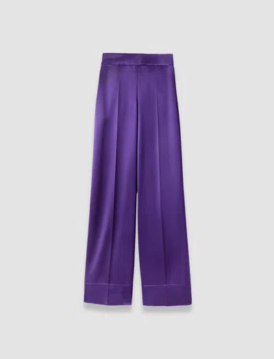Joseph Womens Dijon Wide-leg Satin Trousers Violet In Purple