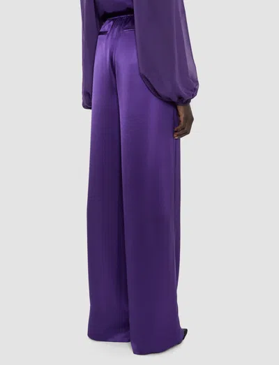 Joseph Womens Dijon Wide-leg Satin Trousers Violet In Purple