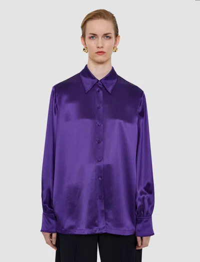 Joseph Dieu Double Satin Blouse In Purple
