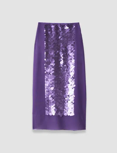 Joseph Cambo Chiffon Sequin Skirt In Purple