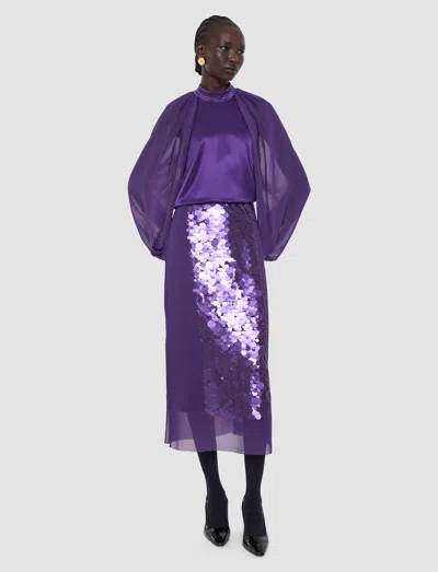Joseph Cambo Chiffon Sequin Skirt In Purple