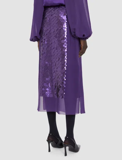 Joseph Cambo Chiffon Sequin Skirt In Purple