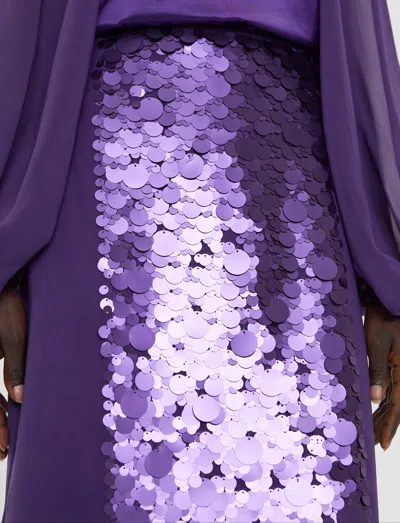 Joseph Cambo Chiffon Sequin Skirt In Purple