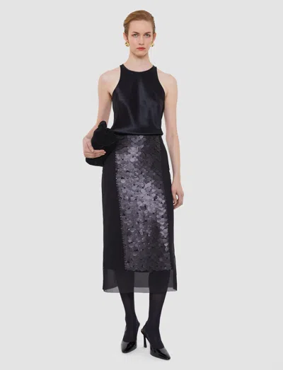Joseph Cambo Chiffon Sequin Skirt In Black