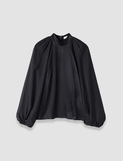 Joseph Womens Cave High-neck Satin Blouse Black In Black