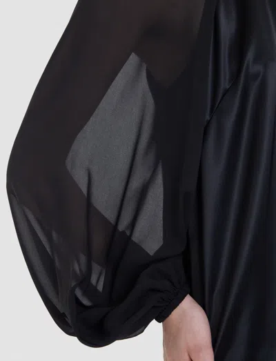 Joseph Womens Cave High-neck Satin Blouse Black In Black