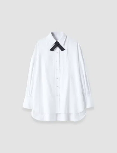 Joseph Ferrus Tuxedo Cotton Shirt In White