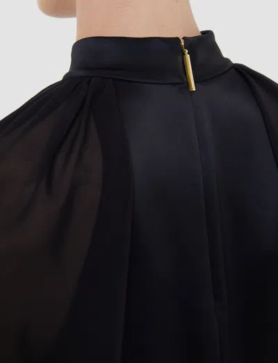 Joseph Womens Cave High-neck Satin Blouse Black In Black
