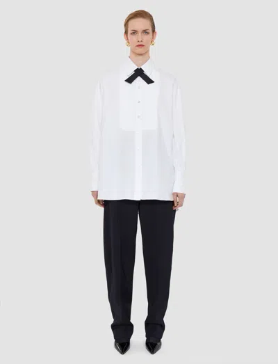 Joseph Ferrus Tuxedo Cotton Shirt In White