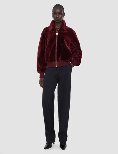Joseph Alpes Short Hair Shearling Jacket In Red