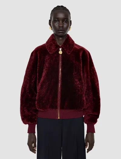 Joseph Alpes Short Hair Shearling Jacket In Red