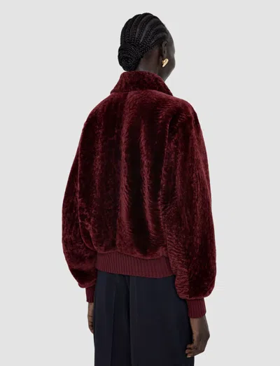 Joseph Alpes Short Hair Shearling Jacket In Red